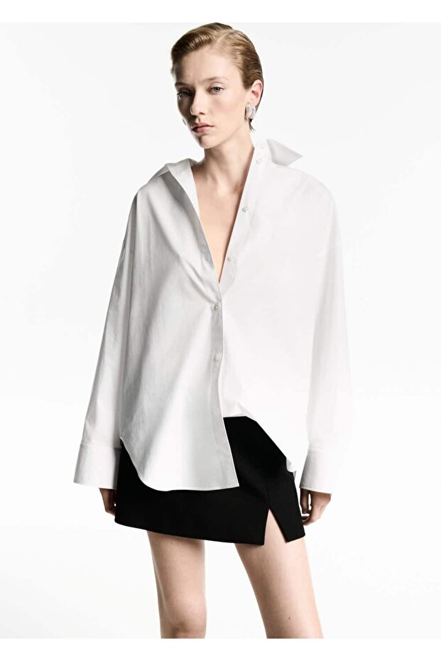 %100 pamuklu oversize gömlek - 1