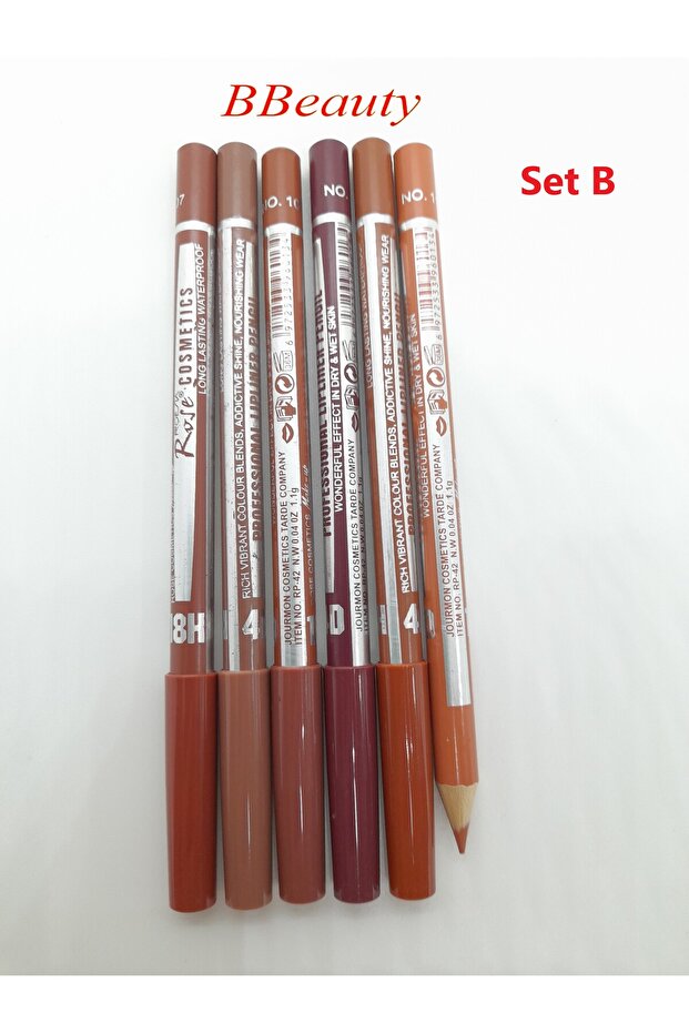 Set of 6 Professional Waterproof Lipliner Pencil Lip Liner