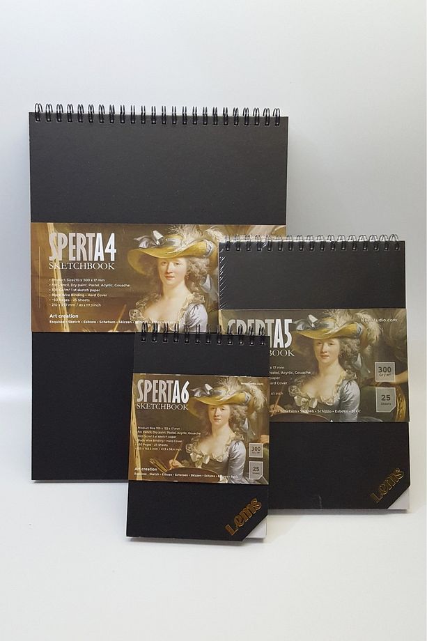 Sperta SET A6-A5-A4 Sketchbook 300gr 50 syf. 25 yaprak Sert Kapak Eskiz defteri - 5