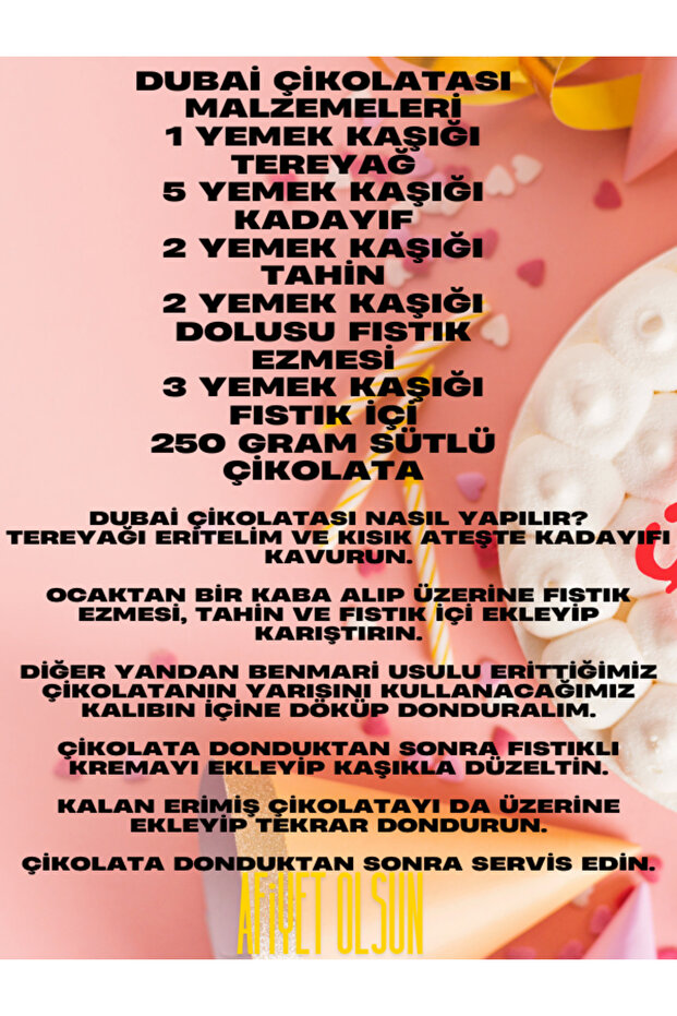 Dubai Ve Pişmaniyeli Çikolata Kalıbı Silikon Kalıp 27 X13,5 Yukselık 2 Cm/pişmaniye Çikolata Kalıbı - 6