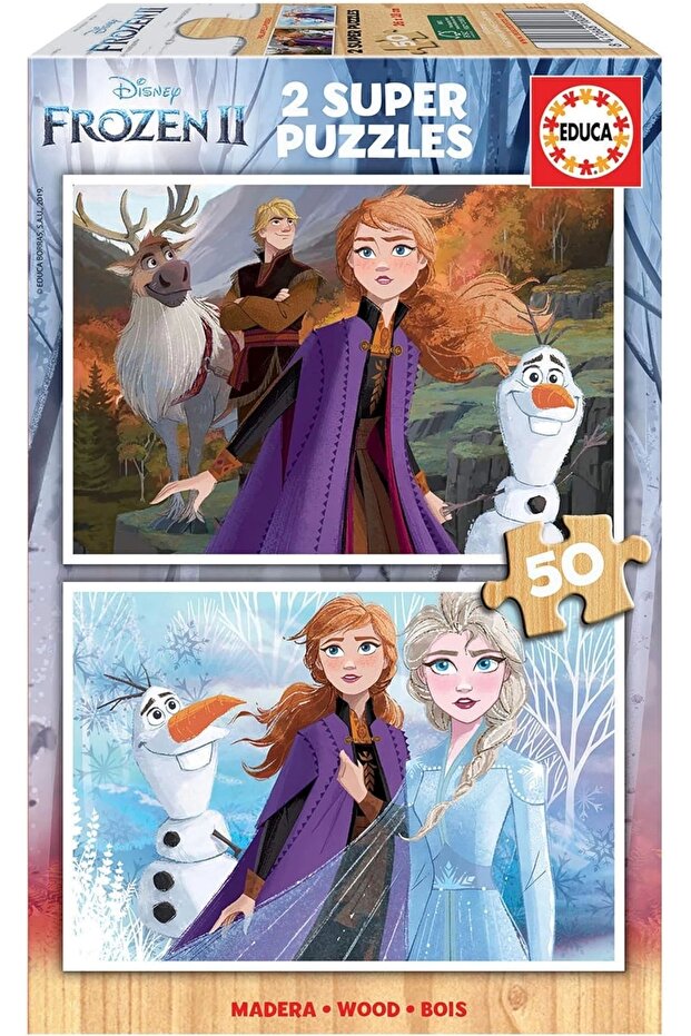 Educa 2X50 Frozen 2 Puzzle 18086 Wooden Puzzle