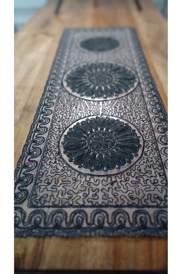 runner masa örtüsü konsol örtüsü sehpa örtüsü mutfak masa örtüsü 110*40 cm ranır tekli - 1