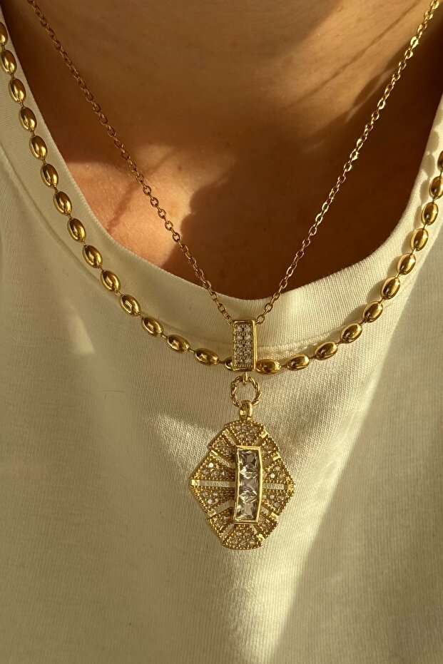 Antique Lights Çelik Kolye - 5