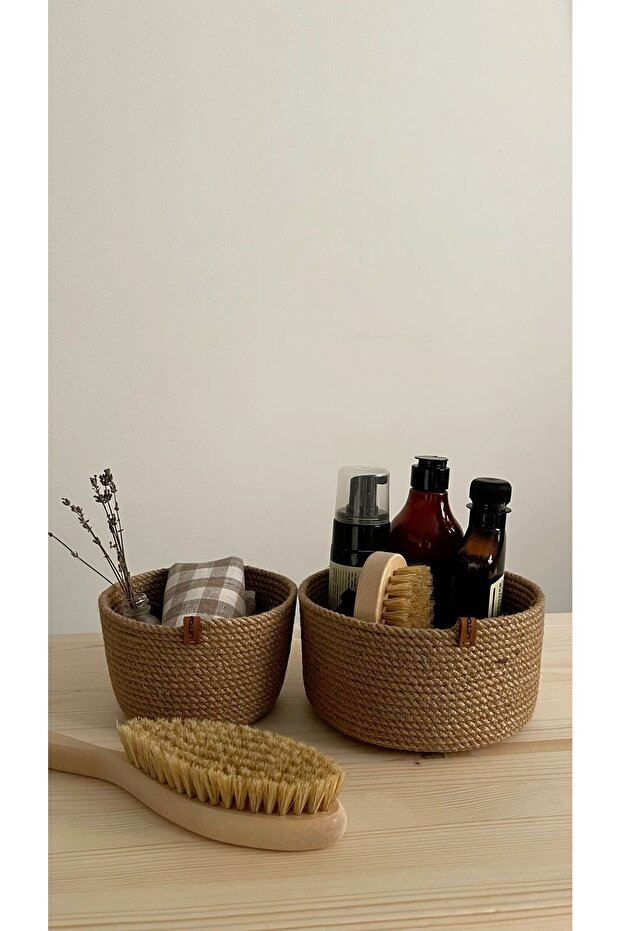 Wicker Jute Bathroom Kitchen Living Room Basket Organizer Gift Basket