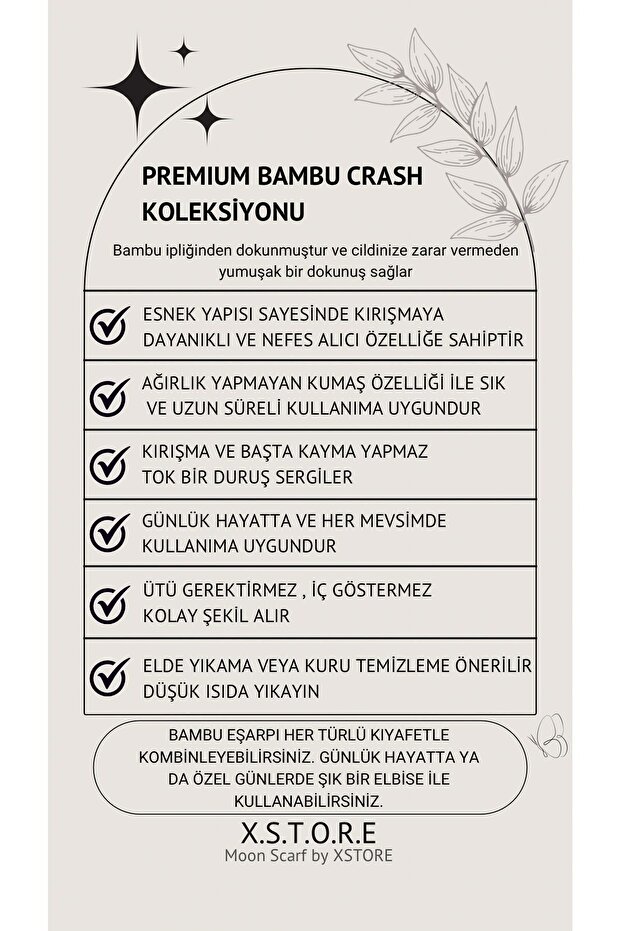 Premium Bambu Kraş Eşarp " Siyah " - 4