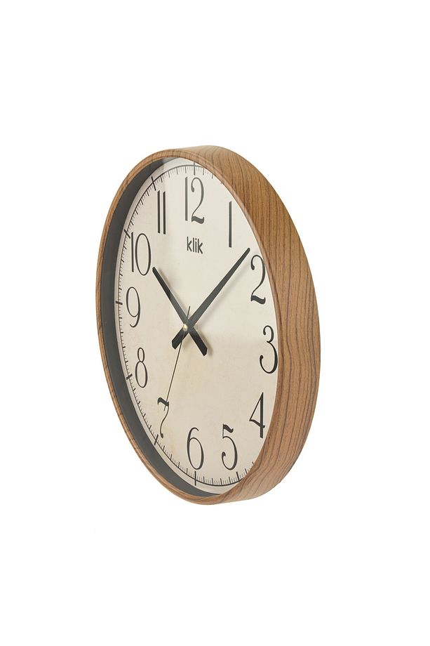 Simplex Ahşap Görünümlü Duvar Saati - Ceviz - 38 cm - 3