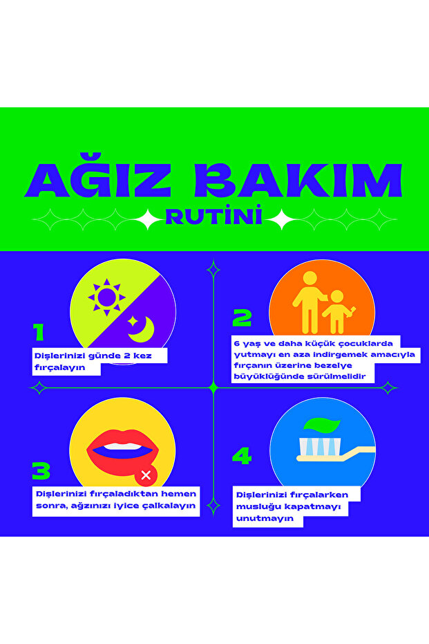 Diş Macunu Menthol Fresh Ağız Bakım Suyu Etkili 50 ml X4 Adet - 7