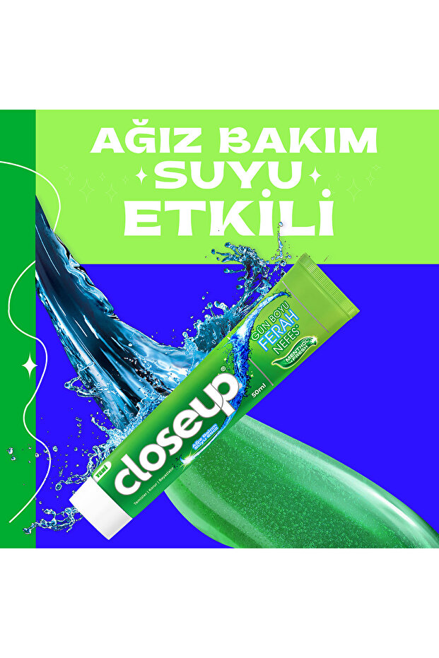 Diş Macunu Menthol Fresh Ağız Bakım Suyu Etkili 50 ml X4 Adet - 6