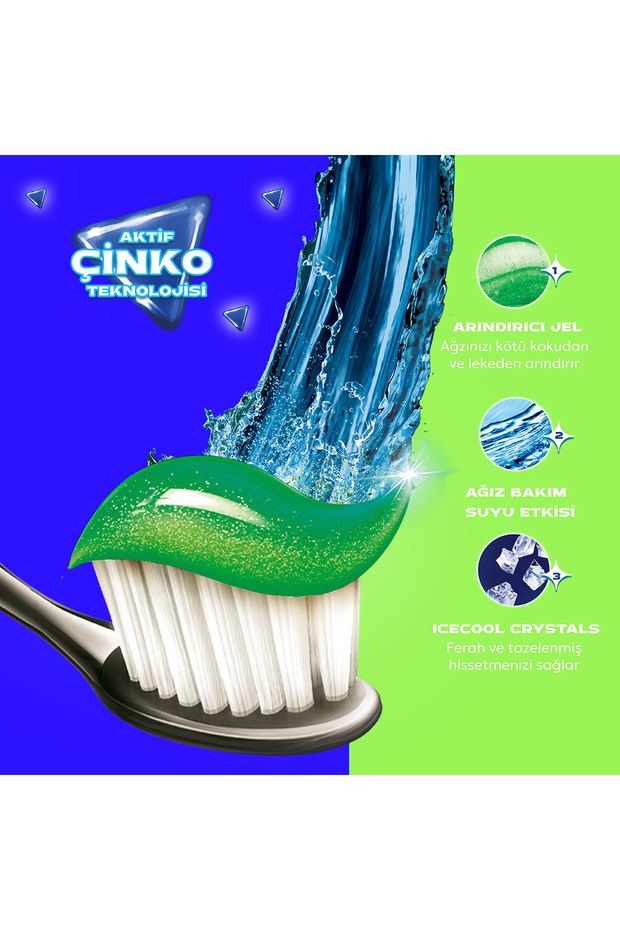 Diş Macunu Menthol Fresh Ağız Bakım Suyu Etkili 50 ml X4 Adet - 5