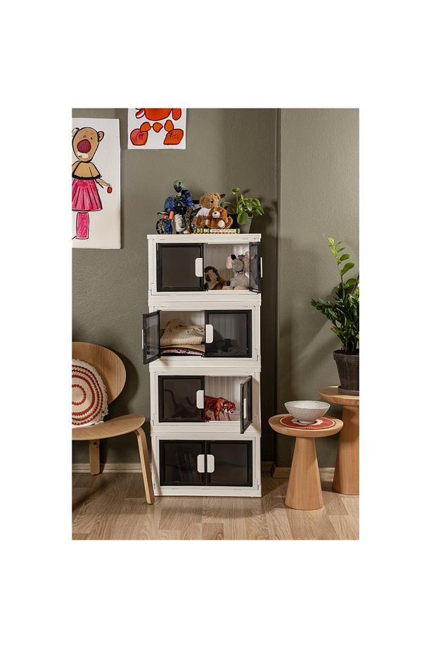 4'lü Portatif Çok Amaçlı Tekerlekli Modüler Dolap Banyo Mutfak Organizer Dolap - 3