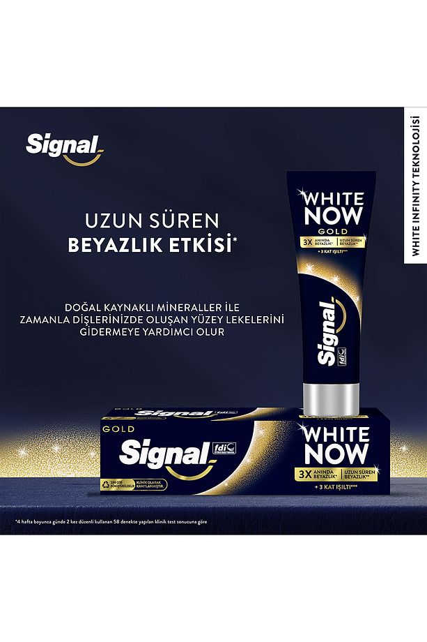 White Now Gold Beyazlatıcı Işıltı Diş Macunu 75ml X2 - 4