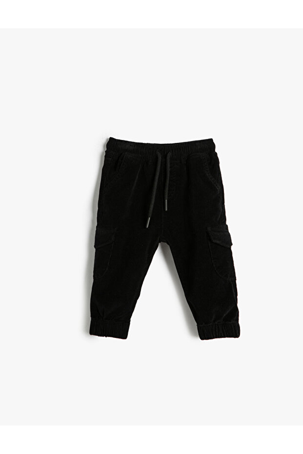Jogger Pants Pocket Detailed Tie Waist Cotton