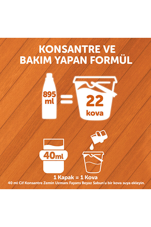Konsantre Zemin Uzmanı Ahşap Portakal Çiçeği %100 Temizlik Ve Parlaklık 895 ml 2adet - 6