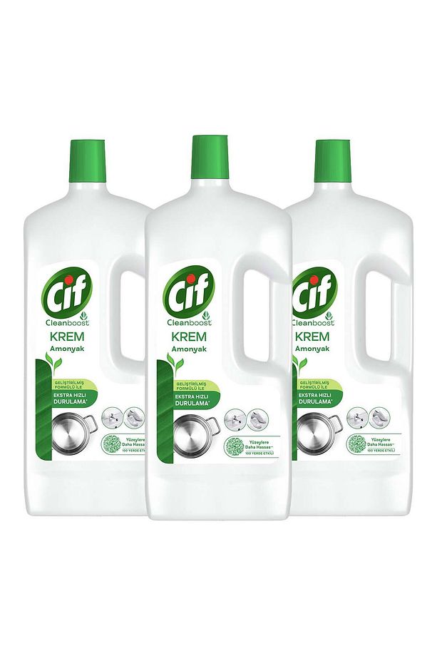 Krem Yüzey Temizleyici Amonyaklı Klor Boya Fosfat Paraben Içermez 1500ml 3adet - 3