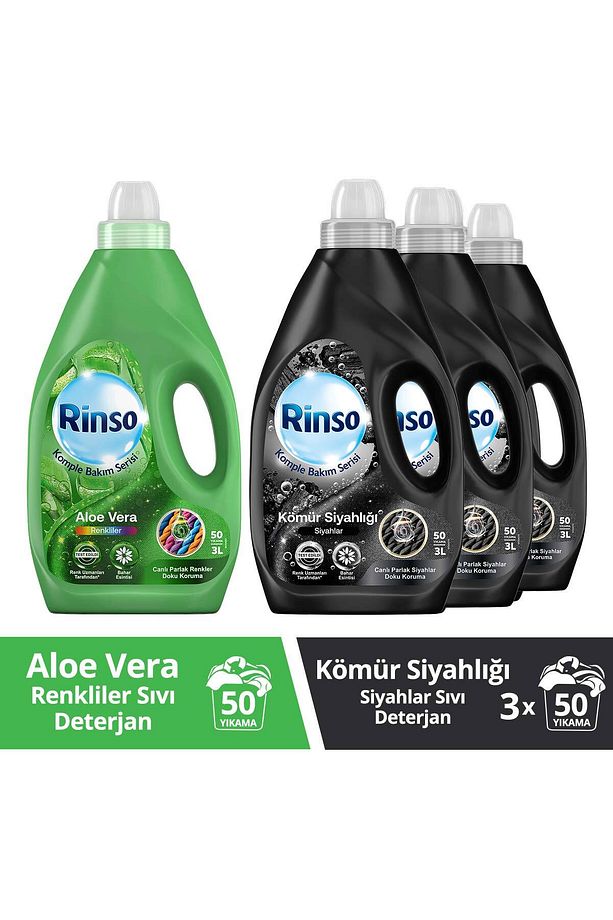 Sıvı Deterjan Aloe Vera Renki 3lt 1adet Sıvı Deterjan Kömür Siyahlığı Siyah 3lt 3adet - 1