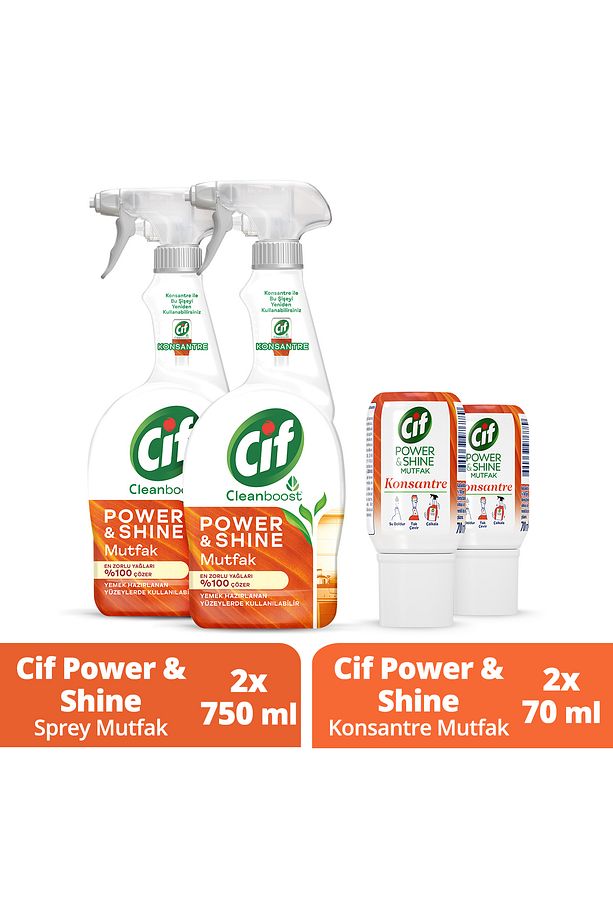 Power And Shine Mutfak Sprey 750 ml X2 Konsantre Kapsül Mutfak Temizleyici 70 ml X2 - 1