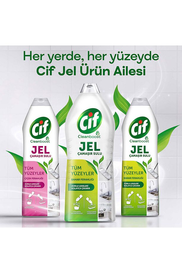 Jel Yüzey Temizleyici Tüm Yüzeyler Bahar Ferahlığı Çamaşır Suyu Katkılı 1500 ml 3 Adet - 7