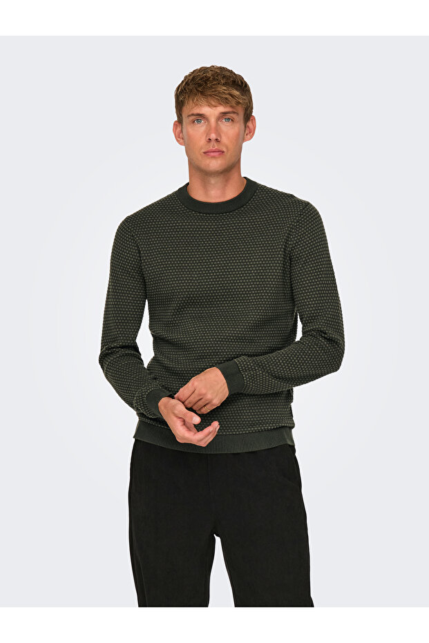 Onstapa Reg 12 Struc Ls Crew Knit Noos 22027602 Rosin