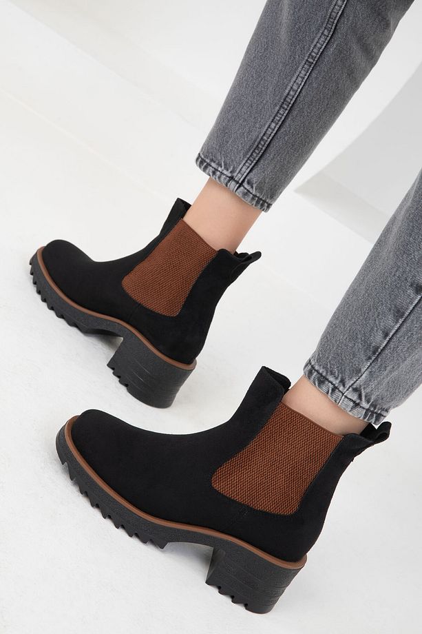 Siyah Süet  Kadın Bot & Bootie 19940 - 3