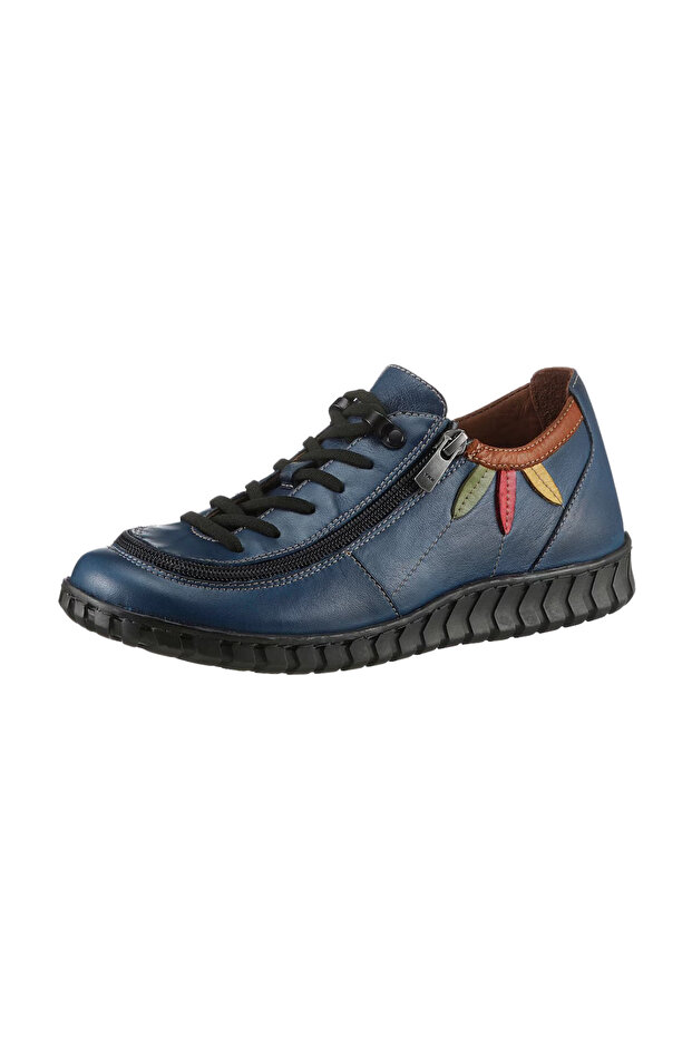 Navy Blue Genuine Leather Casual Shoes Model Name: Aquamarine