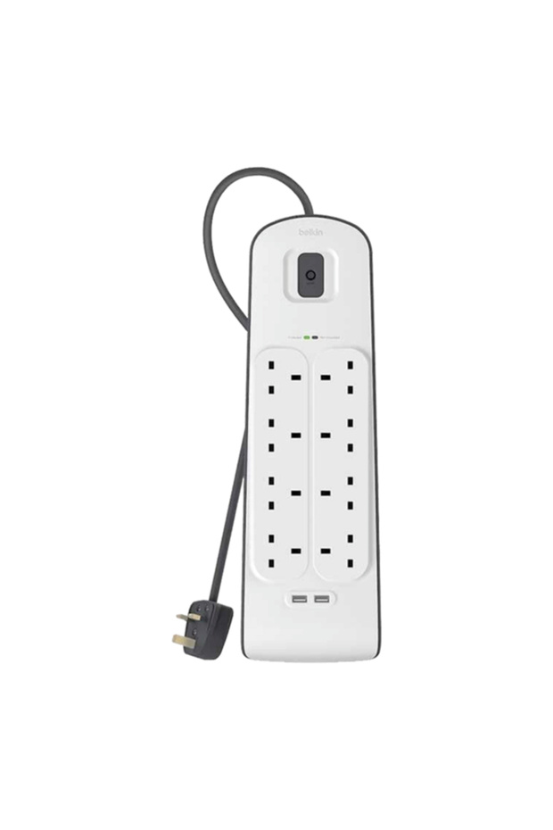 شريط حماية من زيادة التيار الكهربائي بثمانية اتجاهات مع منفذي USB بطول 2 متر