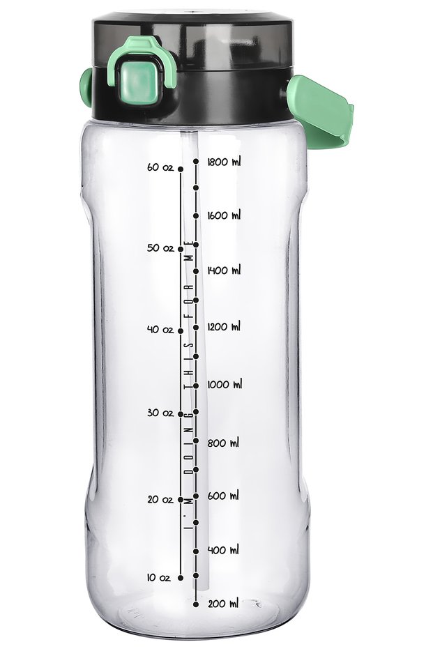 Watermode 2 Liter Water Bottle with Straw 2000 ml Large Giant Water Bottle Motivational Water Bottle Sports Gym Water Bottle