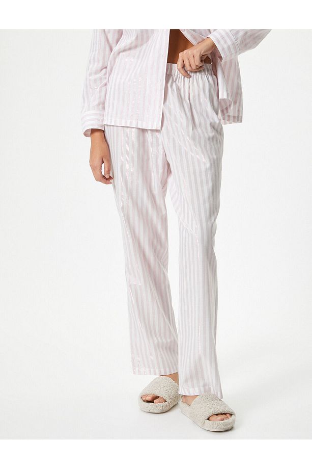 Pijama Altı Düz Paça Beli Lastikli - 3
