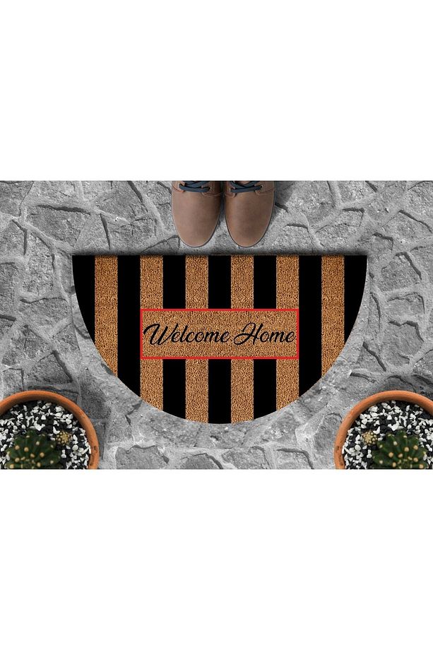 Welcome Home Kapı Önü Paspas / Yarımay Koko Paspas 40x70 - 1