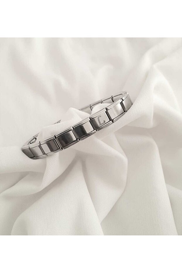 Steel L Letter Italian Bracelet