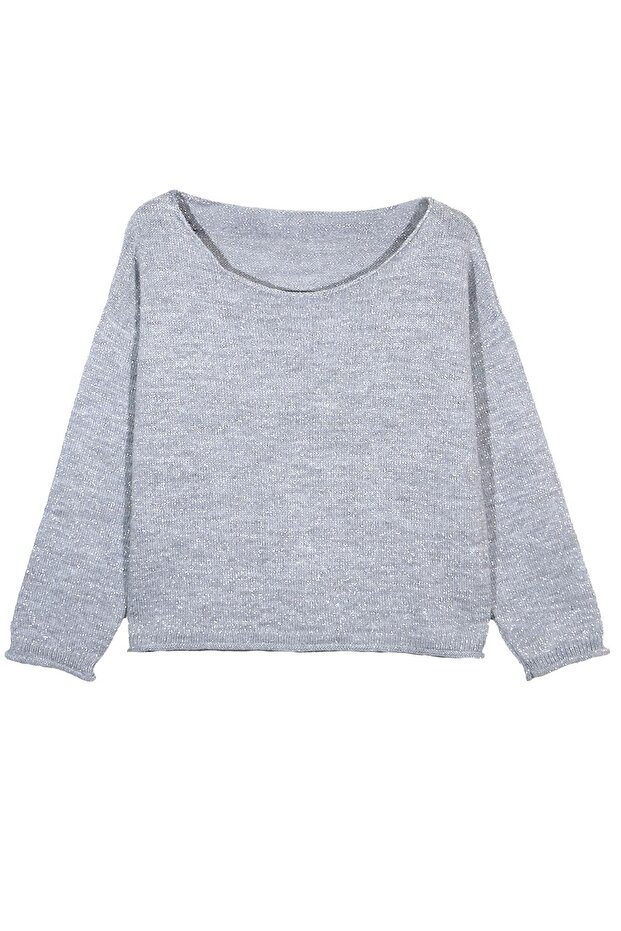 Gri Simli Triko Kazak - 5