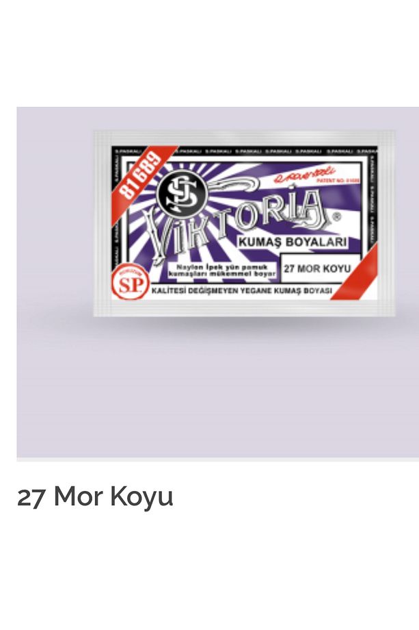 Viktoria Kumaş Boyası No: 25/35 Kodlu Renkler Fiske Seçilen Ürün Kodlu Renk Gönderimi Yapılır 1 Adet - 5