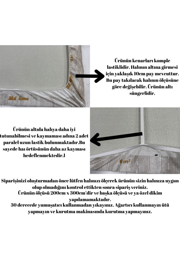 Home 6m² Süngerli Lastikli Halı Örtüsü - 7