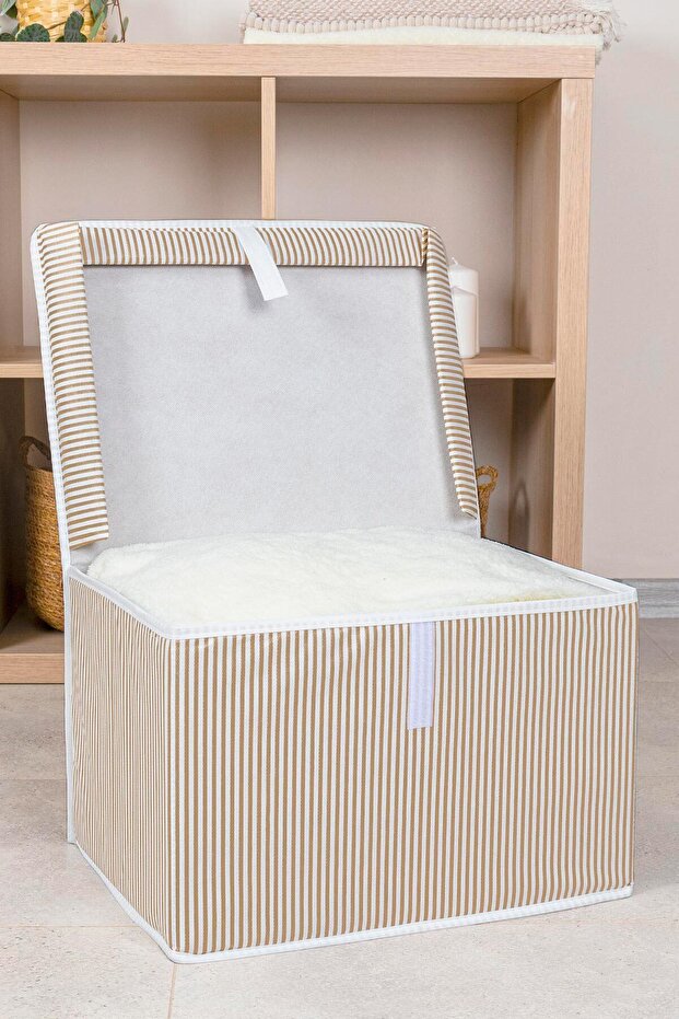 صندوق صغير متعدد الأغراض بخطوط بنية - 2