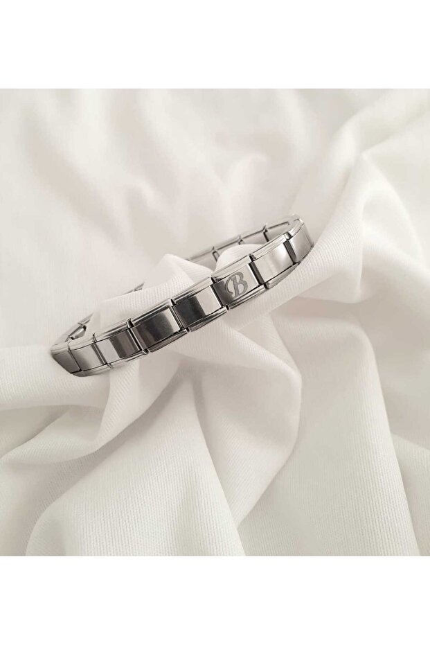 Steel Letter B Italian Bracelet