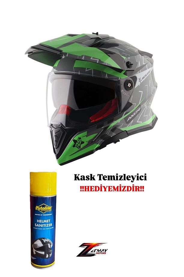 X-CROSS FLASH DUAL VISOR HELMET - DULL COOL GREY GREEN - 1
