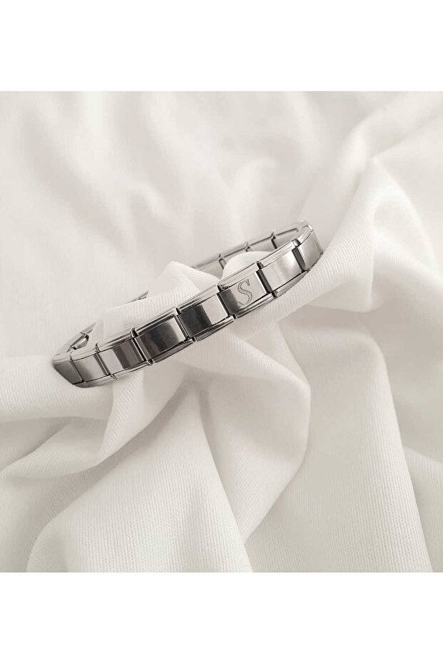 Steel Letter S Italian Bracelet