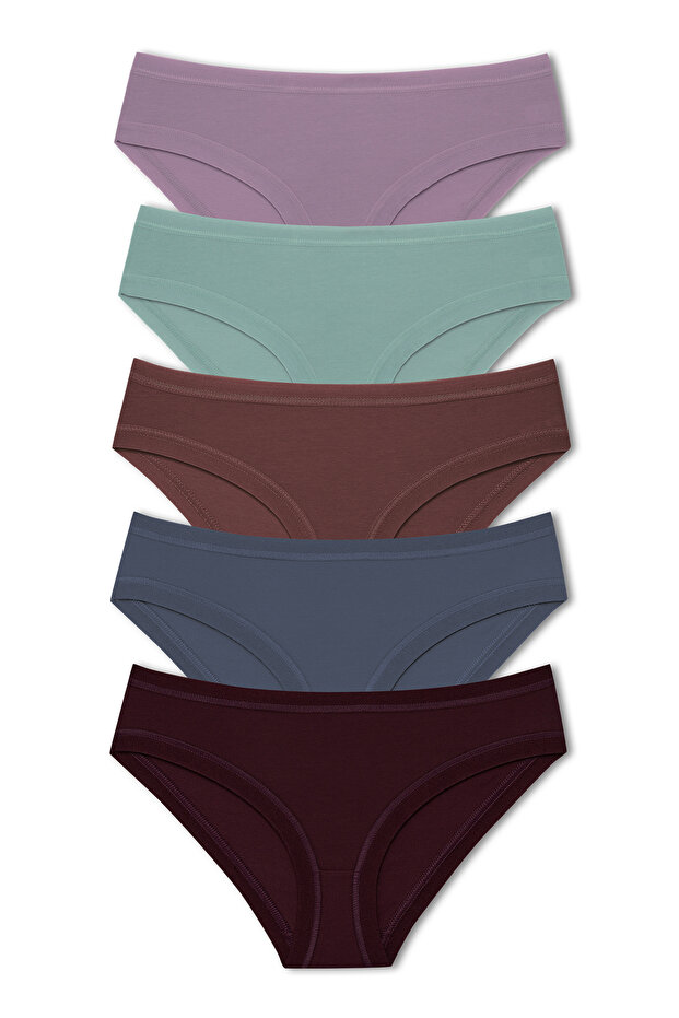 5-Piece Cotton Women's Panties with Elastic Waist and Legs