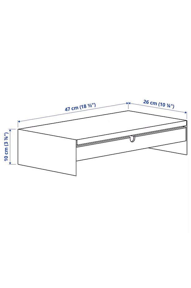 Monitör Yükseltici Stand Çekmeceli Organizerli Monitör Sehpası Metal Bambu BE001 - 8