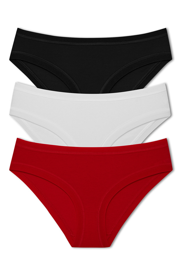 3-Piece Cotton Women's Panties with Elastic Waist and Legs