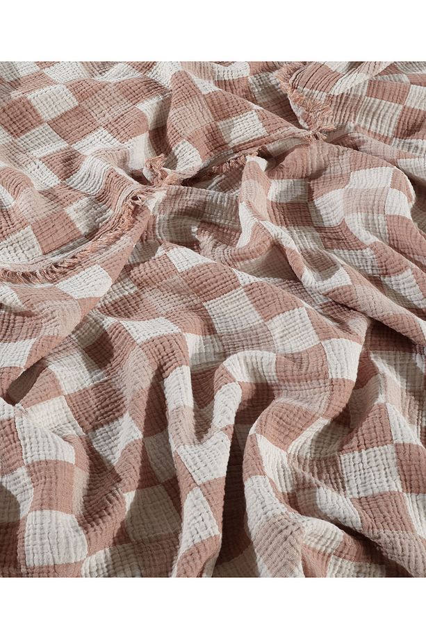 %100 Pamuk Tek Kişilik 160 X 240cm Yatak Örtüsü/1 Adet 50x70cm Yastık 4 Katlı Multi Muslin - 5