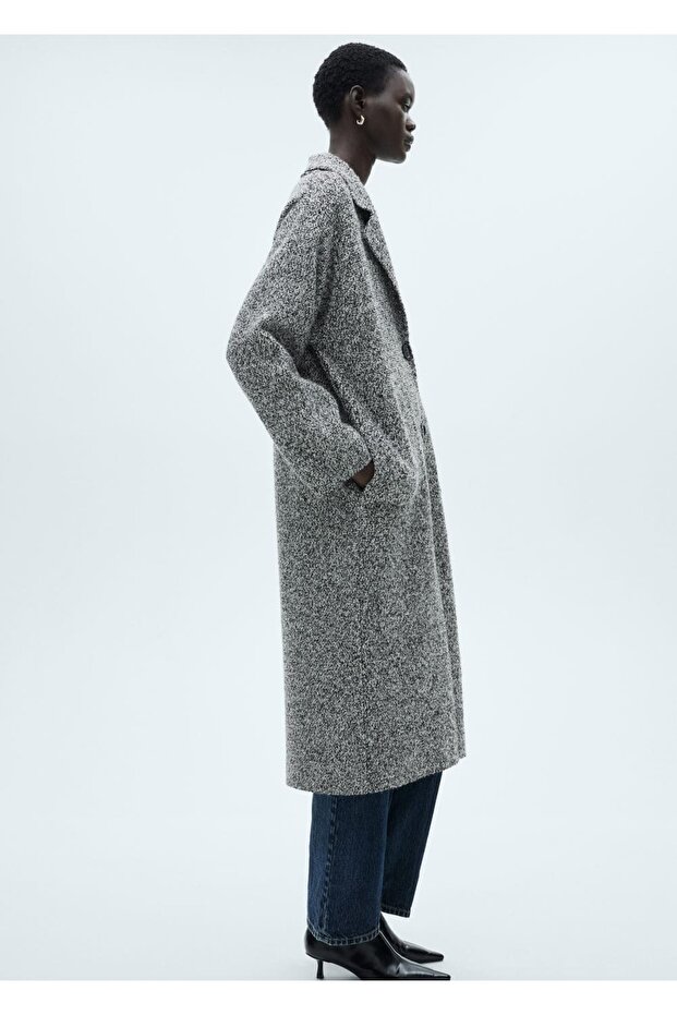 Płaszcz - Stylowy, zaprojektowany materiał w formie zwoju - 5