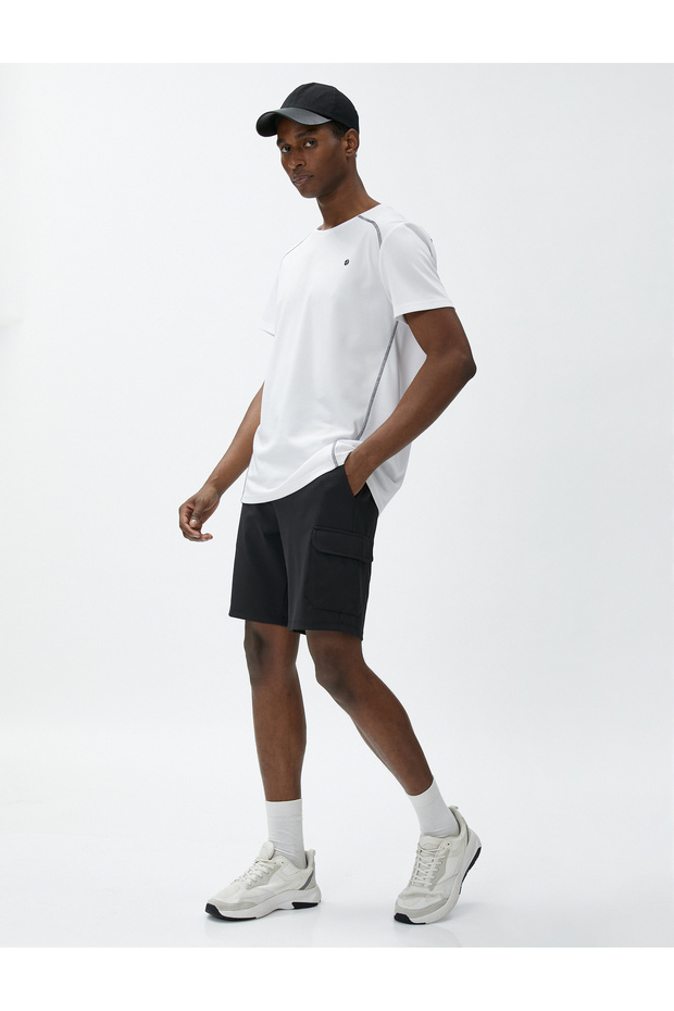 Sports Shorts with Cargo Pocket Detail and Tied Waist