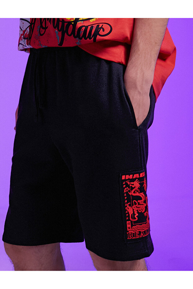 Slim Fit Baskılı Şort - 6