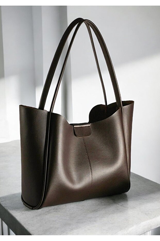 Women's Coffee Magnetic Hand and Shoulder Bag