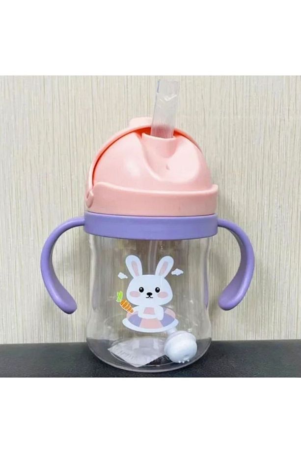 250ml Figürlü Pipeti Suluk Bebek Matara Sevimli Su Şişesi Bebek Pipetli Biberon Matara - 3