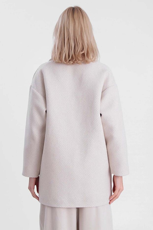 معطف متوسط الطول بظهر السمكة - 3