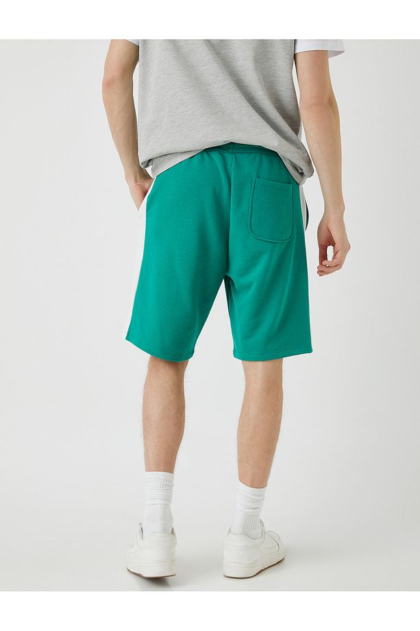 Slim Fit Şeritli Şort - 4