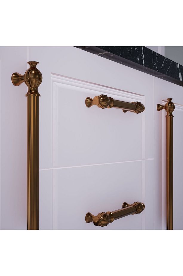 Ebrar Bronz 192 Mm Kulp Lüks Country Mutfak Mobilya Dolap Çekmece Kulpu - 3
