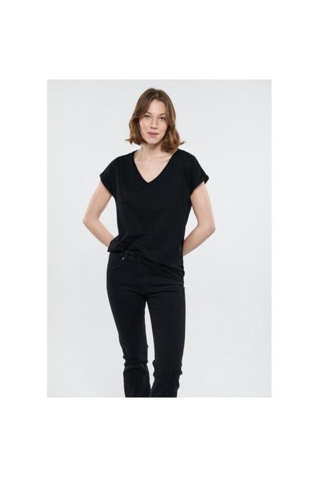 Kadın Basic Kısa Kol Tshırt - 1