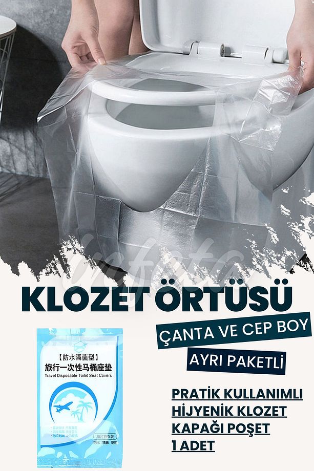Klozet Kapak Örtüsü Pratik Kullanımlı Hijyenik Klozet Kapağı Poşeti 1 Adet - 1